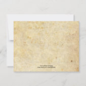 Blauwgroen Damask Bow Wedding RSVP Kaartje (Achterkant)