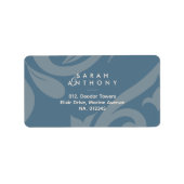  Blauwgroen Damask Classic Wedding Address Label (Voorkant)