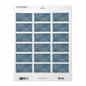  Blauwgroen Damask Classic Wedding Address Label (Full Sheet)