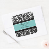 Blauwgroen Damask Dank u bruiloft gunst Labels (Envelop)