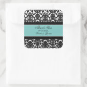 Blauwgroen Damask Dank u bruiloft gunst Labels (Tas)