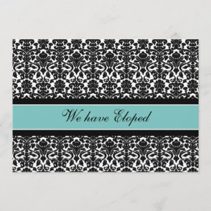 Blauwgroen Damask Elopement koninklijke kaarten