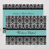 Blauwgroen Damask Elopement koninklijke kaarten (Voorkant / Achterkant)