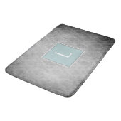 Blauwgroen  Damask Monogram Badmat (Gekanteld)