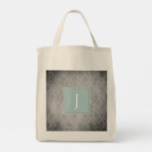 Blauwgroen  Damask Monogram Canvas tas (Achterkant)