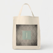 Blauwgroen  Damask Monogram Canvas tas (Voorkant)
