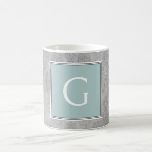 Blauwgroen  Damask Monogram Mok