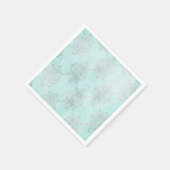 Blauwgroen Damask Papieren servetten (Hoek)