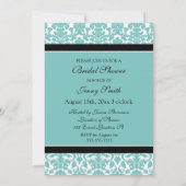 Blauwgroen Damask Photo Bridal Shower Invitation C Kaart (Achterkant)