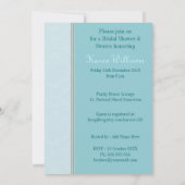 Blauwgroen Damask Simple Bridal Shower-uitnodiging Kaart (Achterkant)