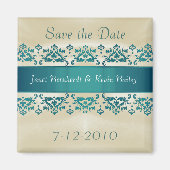  Blauwgroen Damask Sla de Datummagneet op Magneet (Voorkant)