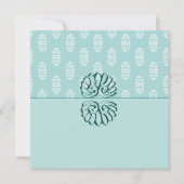 Blauwgroen Damask Wedding Kaart (Voorkant)