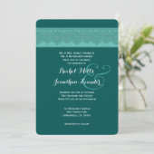 BLAUWGROEN Damask Wedding Sjabloon V16 Kaart (Staand voorkant)