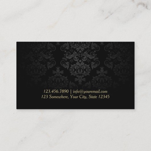  Blauwgroen Damaskast Gold Scissor Hair Stylist Visitekaartje (Achterkant)