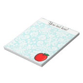 Blauwgroen DamaspatroonApple Notitieblok (Linkerzijde)