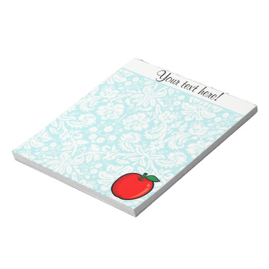 Blauwgroen DamaspatroonApple Notitieblok (Linkerzijde)