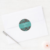 Blauwgroen damast stickers (Envelop)