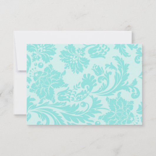 Blauwgroen damtbruiloft bedankt je kaart (Achterkant)