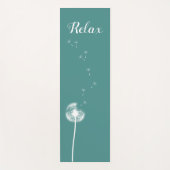 Blauwgroen Dandelion Yoga Mat (Voorkant)