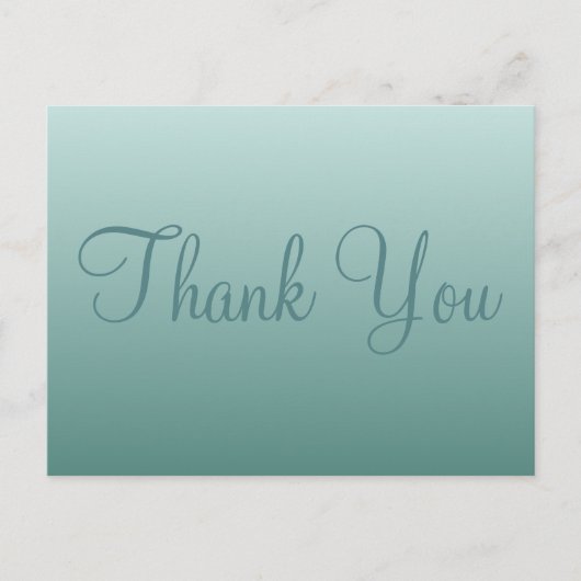 Blauwgroen Dank u Briefkaarten (Voorkant)