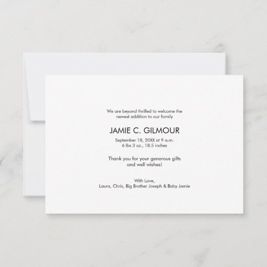 Blauwgroen Dank u die Tweede Foto's Anno introduce Bedankkaart (Achterkant)