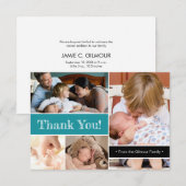 Blauwgroen Dank u die Tweede Foto's Anno introduce Bedankkaart (Voorkant / Achterkant)