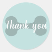 Blauwgroen dank u hondenbot Sticker (Voorkant)