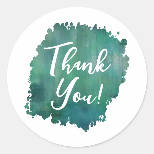 Blauwgroen dank voor je ticker ronde sticker (Voorkant)