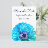 Blauwgroen datum - sla de datum op save the date (Staand voorkant)