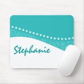 Blauwgroen Dazzling Star Curves Mousepad Muismat (Met muis)