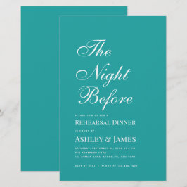 Blauwgroen de avond voor repetitie dineruitnodigin