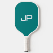Blauwgroen de Naam van Kleurenmonogram Sjabloon Pickleball Paddle (Achterkant)