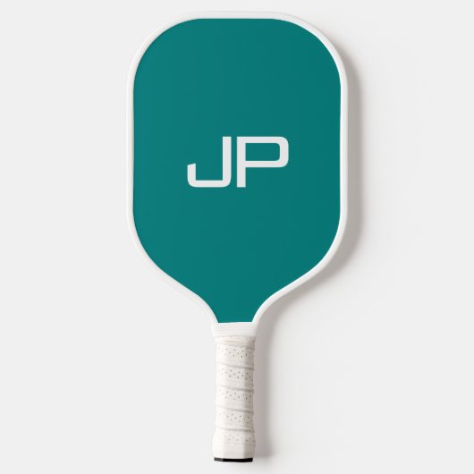 Blauwgroen  de Naam van Kleurenmonogram Sjabloon Pickleball Paddle (Achterkant)