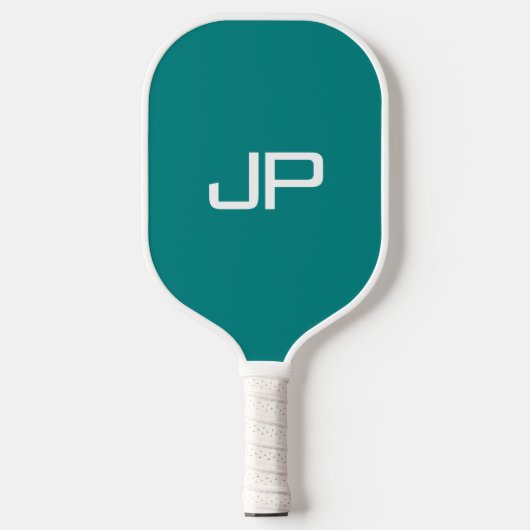 Blauwgroen de Naam van Kleurenmonogram Sjabloon Pickleball Paddle (Voorkant)
