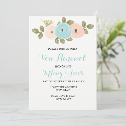 Blauwgroen de Uitnodiging van de Vernieuwing van d (Staand voorkant)