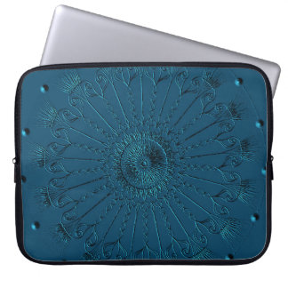 Blauwgroen decoratieve laptophoes laptop sleeve