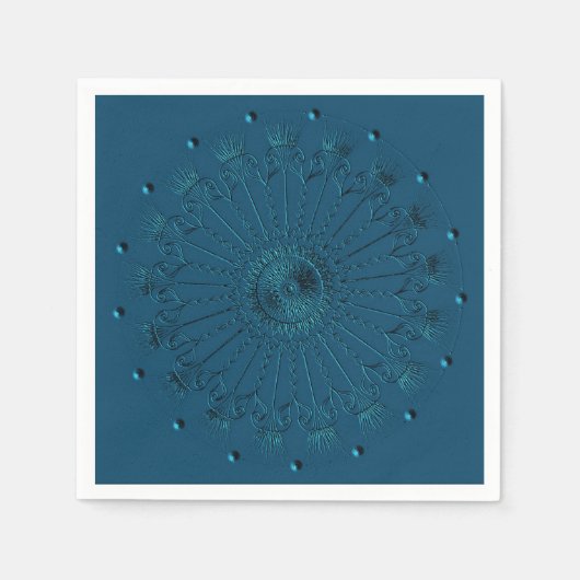 Blauwgroen decoratieve servetten (Voorkant)