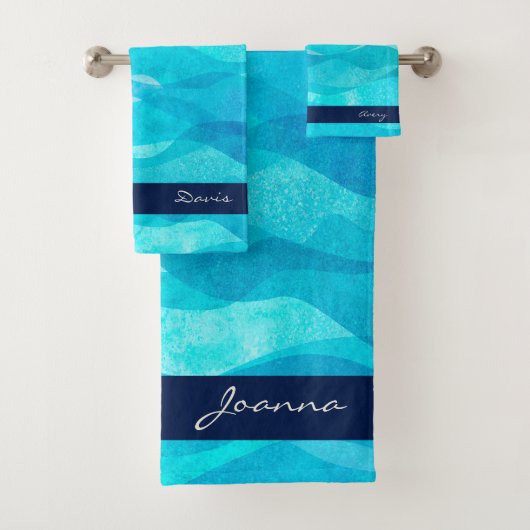 Blauwgroen decoratieve set handdoekhanddoeken bad handdoek (Insitu)