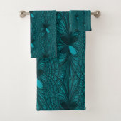 Blauwgroen decoratieve set handdoekhanddoeken bad handdoek (Insitu)
