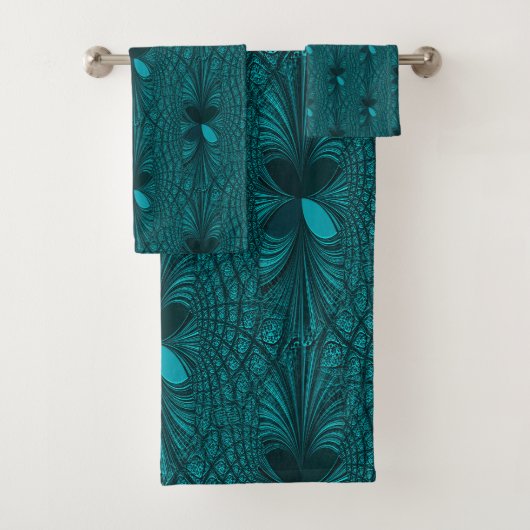 Blauwgroen decoratieve set handdoekhanddoeken bad handdoek (Insitu)