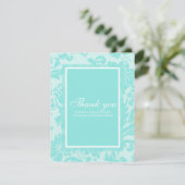 Blauwgroen demask bedankt je kaart (Staand voorkant)