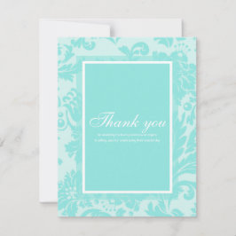 Blauwgroen demask bedankt je kaart