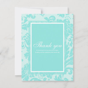 Blauwgroen demask bedankt je kaart