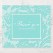 Blauwgroen demask bedankt je kaart sparkling wijnetiket (Enkel label)