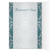 Blauwgroen demask op een zilveren achtergrondmenu (Binnen (Links))