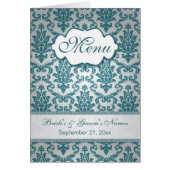 Blauwgroen demask op een zilveren achtergrondmenu (Voorkant)