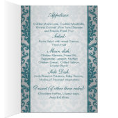 Blauwgroen demask op een zilveren achtergrondmenu (Binnen (Rechts))