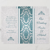 Blauwgroen demask op Silver Wedding Program (Voorkant / Achterkant)