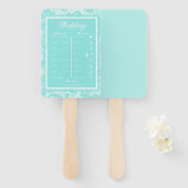 Blauwgroen demasroute handwaaier (Voorkant en achterkant)