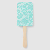 Blauwgroen demtashandventilator handwaaier (Achterkant)